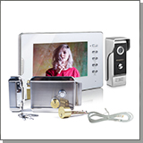 Комплект: цветной видеодомофон EP-7300-W и электромеханический замок Anxing Lock – AX042