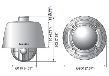 Габариты камеры SNP-6201HP